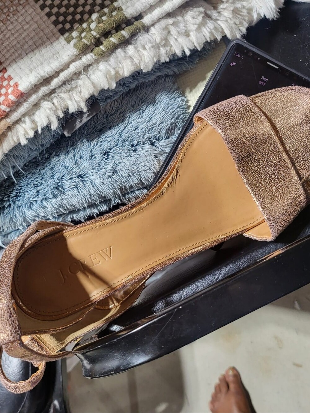 J. Crew Metallic Tan Open-Toe Ankle-Strap Sandal